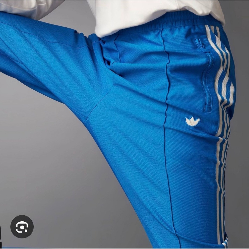 Adidas Vintage Original Track Beckenbauer Satin Pants Streetwear Blue Medium - Picture 12 of 12